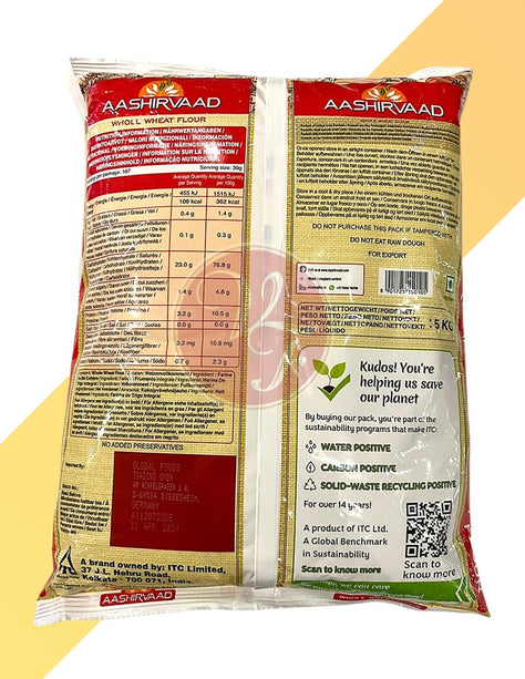 Atta whole wheat Flour - Aashirvaad - 5 kg