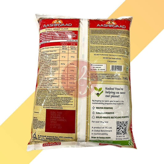 Atta whole wheat Flour - Aashirvaad - 5 kg | Zutaten | Village Foods