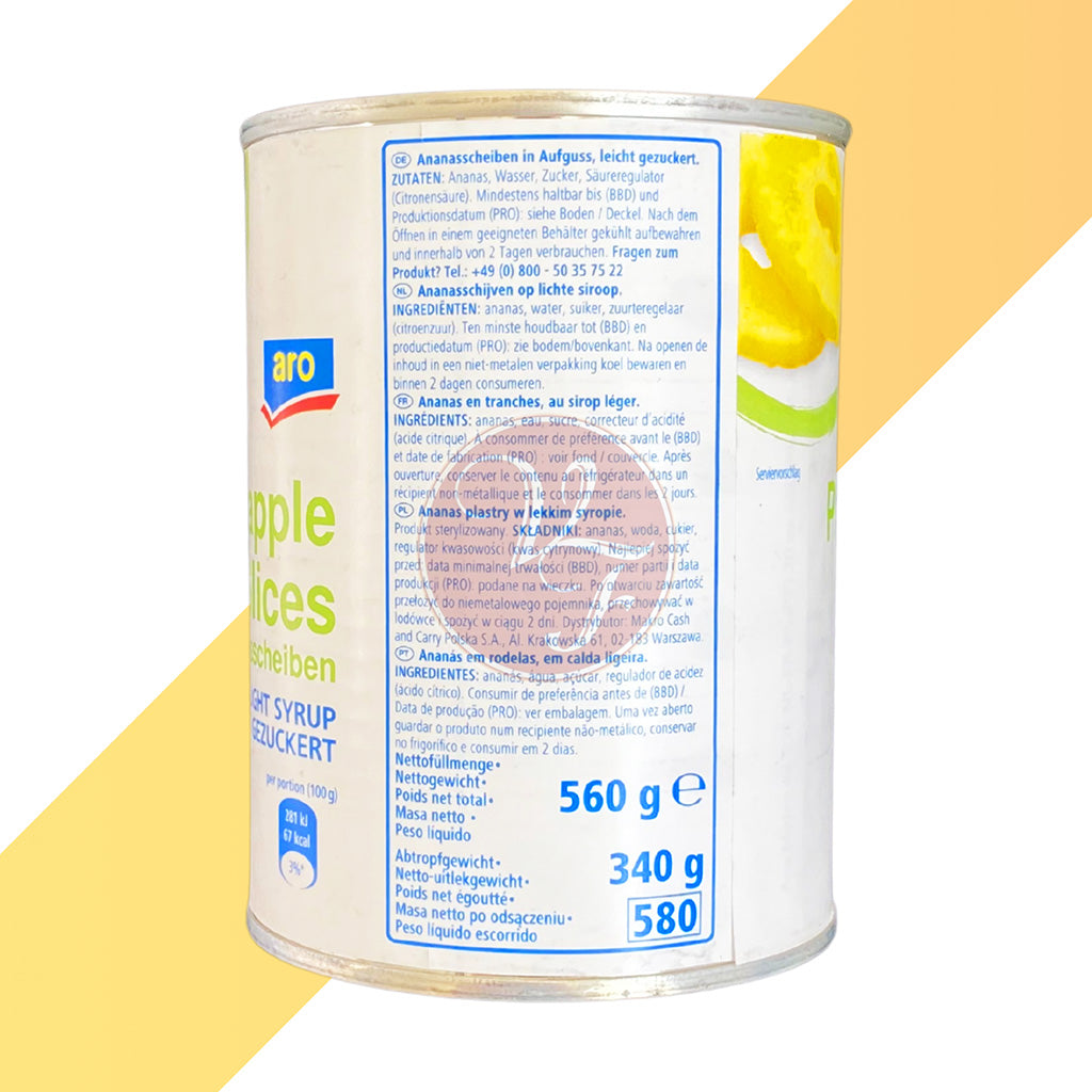 Ananasscheiben von Aro (Pineapple Slices in light Syrup) - 340 g