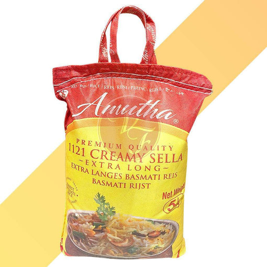 Basmati Reis - Creamy Sella - Extra Long - Amutha - 5 kg | Reis | Village Foods