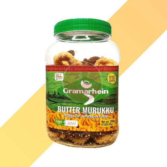 Indische Knusperrolle - Butter Murukku - Gramarhein - 200 g | Snacks | Village Foods