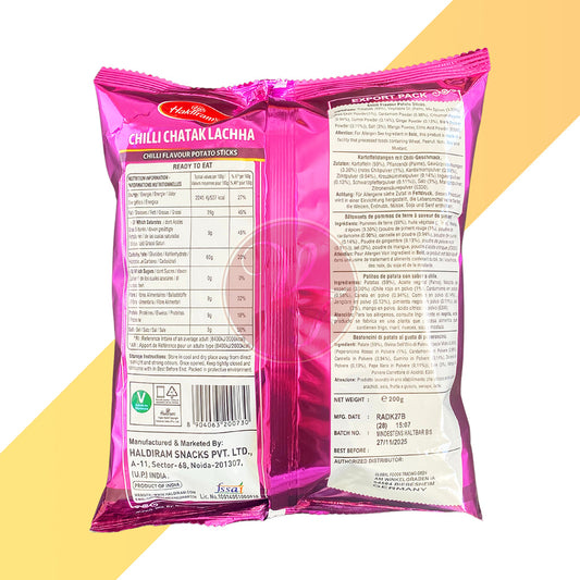Chilli Chatak Lachha von Haldiram's (Würzige Kartoffel-Sticks) - 200 g