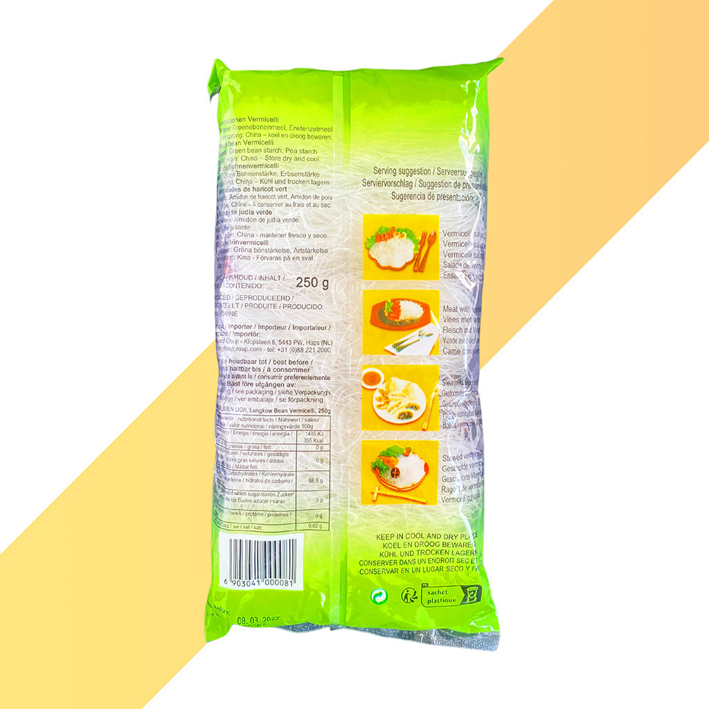 Green Bean Longkou Vermicelli von Golden Lion (Grüne-Bohnen-Glasnudeln) - 250 g
