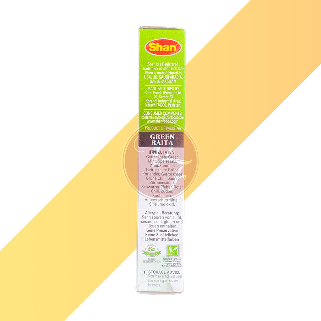 Green Raita Masala von Shan (Gewürzmischung für Yoghurt - Raita) - 40 g