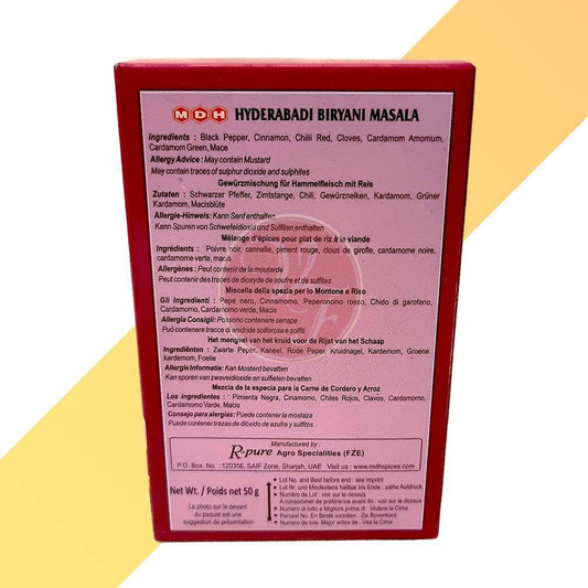 Hyderabadi Biryani masala - MDH - 50 g - Village Foods