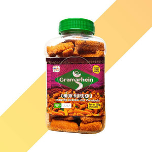Indische Cracker mit Zwiebel - Onion Murukku - Gramarhein - 200 g | Snacks | Village Foods