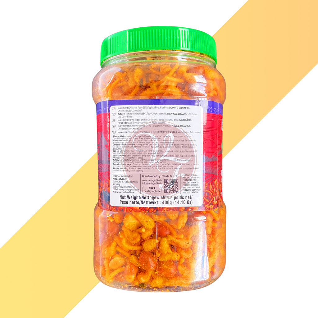 Kerala Mixture Hot & Spicy von Gramarhein (Gemischte Scharfe Indische Snacks) - 400 g