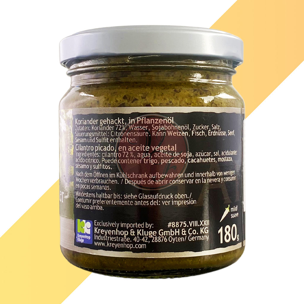 Koriander-Paste von Thai Pride (Minced Koriander in Vegetable Oil) - 180 g