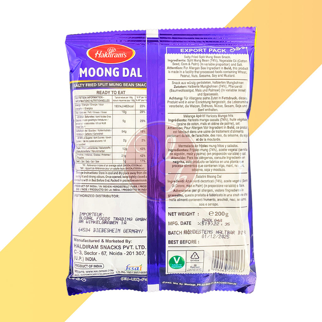 Moong Dal - Salted & Fried von Haldiram's (Gesalzene Mungbohnen) - 200 g