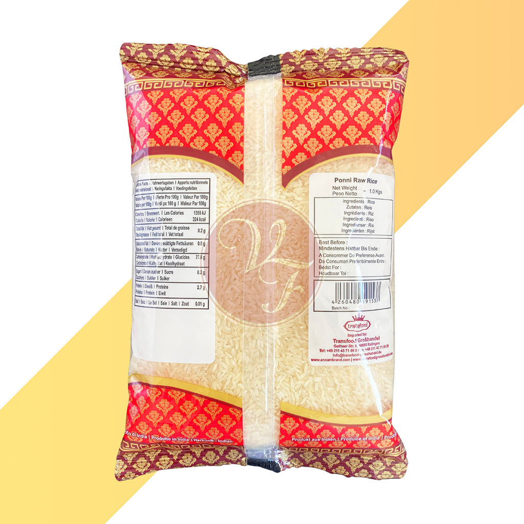 Ponni Raw Rice von Annam (Ponni Reis Roh) - 1 kg