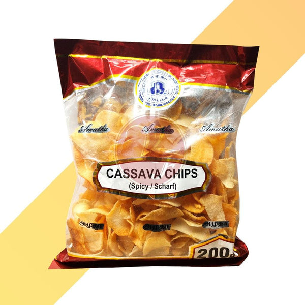 Scharfe Tapioka Chips - Hot Cassava Chips - Amutha - 200 g