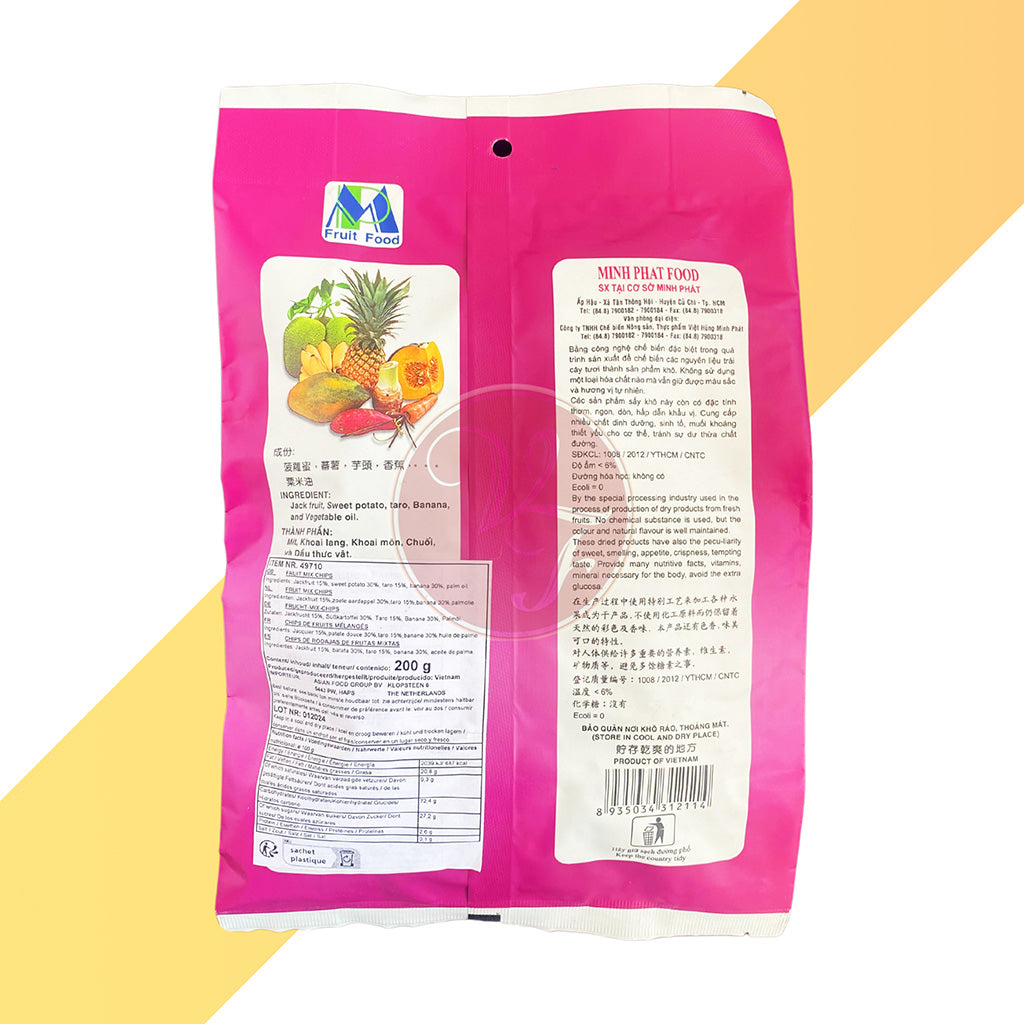 Trái cây sấy von Min Phat Food (Tropischer Trockenobst-Snack - Mixed Fruit Chip) - 200 g