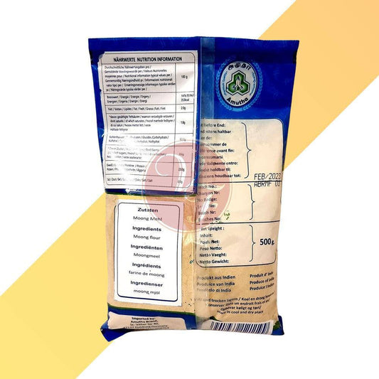 geröstetes Moongmehl - Roasted Moong Dhal Flour - Amutha - 500 g - Village Foods