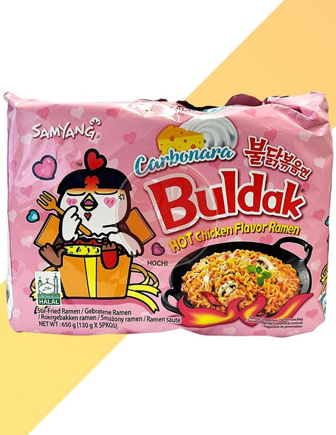 Buldak Hot Chicken Flavor Carbonara (Pink) 5-Pack - Samyang - 650 g