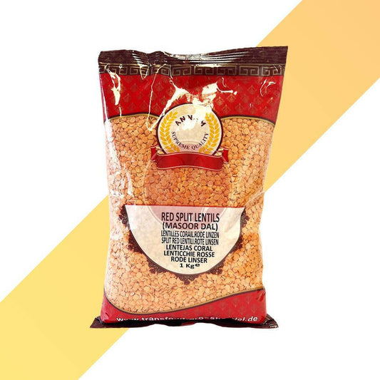 Red Split Lentils (Masoor Dal) - Annam [1kg - 2kg] | Hülsenfrüchte | Village Foods